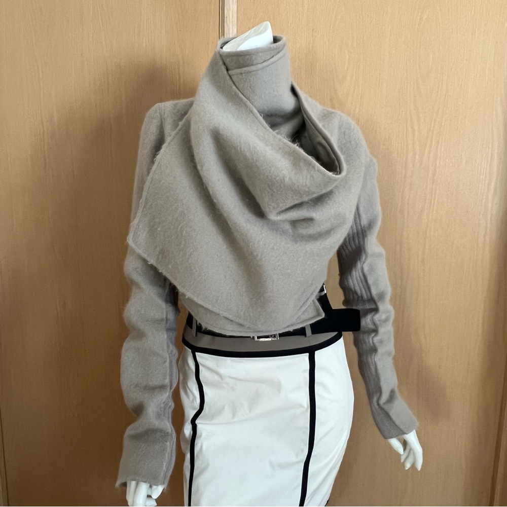 RICK OWENS Angora Wool Wrap Jacket